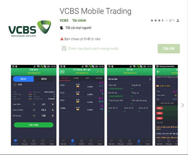 Ứng dụng VCBS Mobile Trading