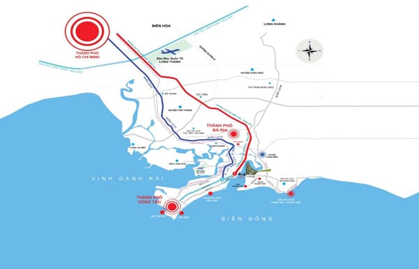 Bản đồ đoạn đường cao tốc Biên Hòa - Vũng Tàu